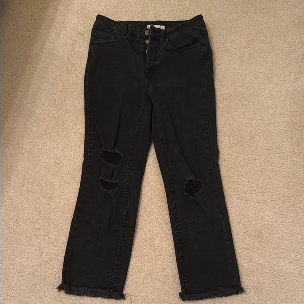 Women's Black Distressed Jeans